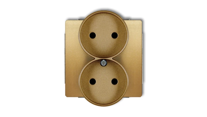 DECO Gniazdo podwójne do ramki złoty 29DGPR-2p