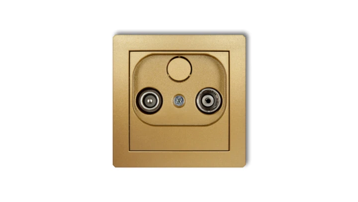 DECO Gniazdo antenowe RTV końcowe 2dB złoty 29DG2K