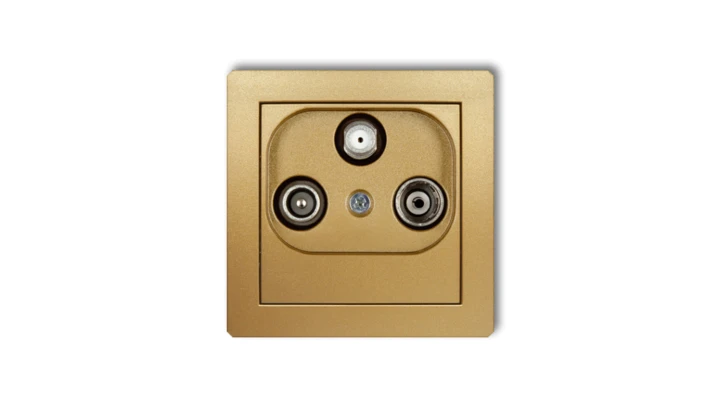 DECO Gniazdo antenowe RTV-SAT końcowe 1,5dB złoty 29DGS