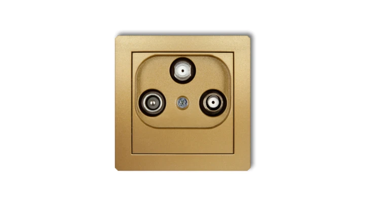 DECO Gniazdo antenowe 2 wyjścia SAT + TV złoty 29DGSN