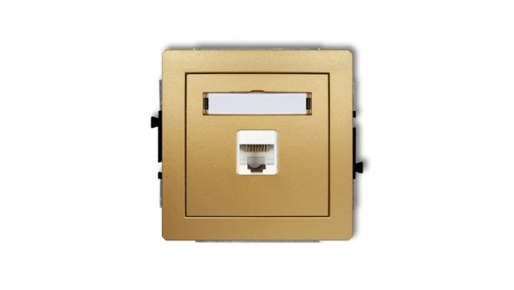 DECO Gniazdo komputerowe pojedyncze 1xRJ45, kat. 5e, 8-stykowy złoty 29DGK-1
