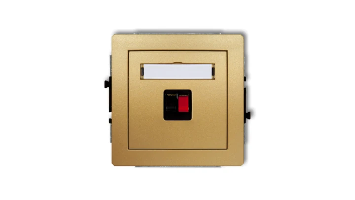 DECO Gniazdo głośnikowe pojedyncze złoty 29DGG-1