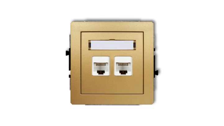 DECO Gniazdo komputerowe podwójny 2xRJ45, kat. 6, ekranowane, 8-stykowy złoty 29DGK-6