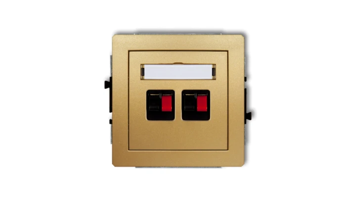 DECO Gniazdo głośnikowe podwójny złoty 29DGG-2