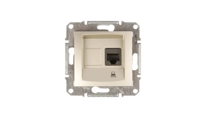 Sedna Gniazdo komputerowe pojedyncze RJ45 kat.5e UTP satynowe SDN4300168