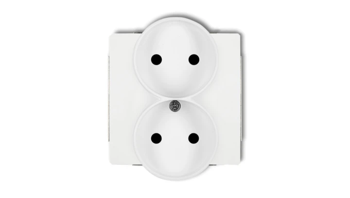 DECO Soft Gniazdo podwójne b/u do ramki biały DGPRSO-2p