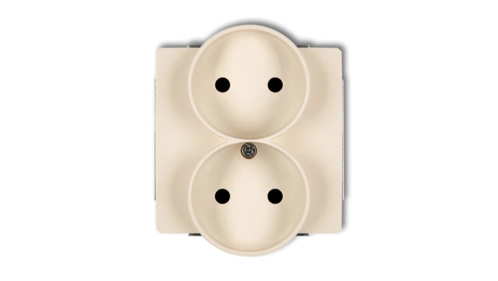 DECO Soft Gniazdo podwójne b/u do ramki beżowy 1DGPRSO-2p