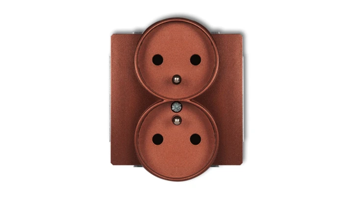 DECO Soft Gniazdo podwójne z/u do ramki brązowy metalik 9DGPRSO-2zp