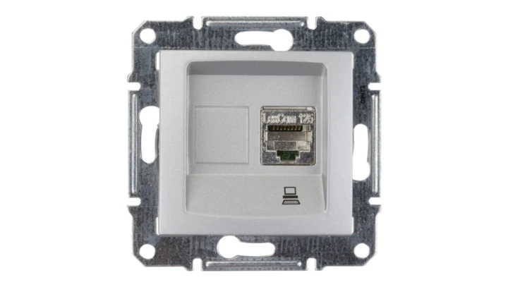 Sedna Gniazdo komputerowe pojedyncze RJ45 kat.5e FTP aluminium SDN4500160