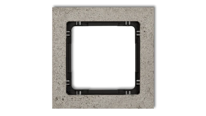 DECO Ramka uniwersalna pojedyncza - beton (ramka: jasnoszara spód: czarny) jasny szary 27-12-DRB-1