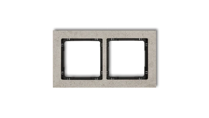 DECO Ramka uniwersalna podwójna - beton (ramka: jasnoszara spód: czarny) jasny szary 27-12-DRB-2