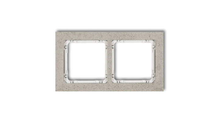 DECO Ramka uniwersalna podwójna - beton (ramka: jasnoszara spód: biały) jasny szary 27-0-DRB-2