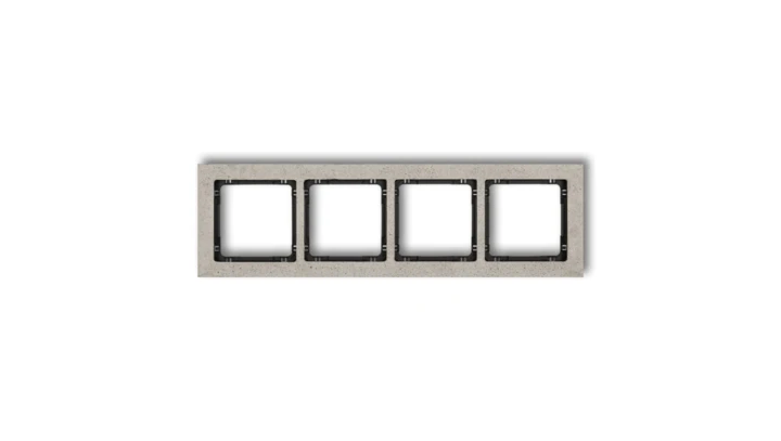 DECO Ramka uniwersalna poczwórna - beton (ramka: jasnoszara spód: czarny) jasny szary 27-12-DRB-4