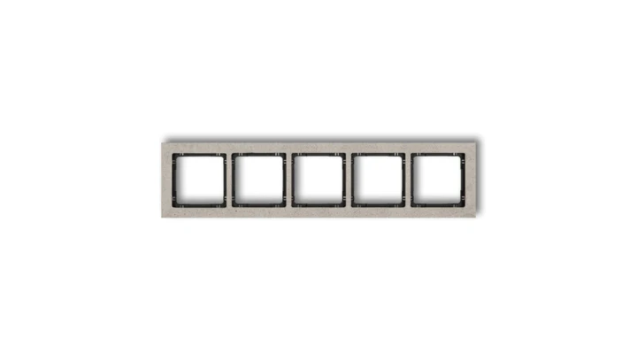 DECO Ramka uniwersalna pięciokrotna - beton (ramka: jasnoszara spód: czarny) jasny szary 27-12-DRB-5