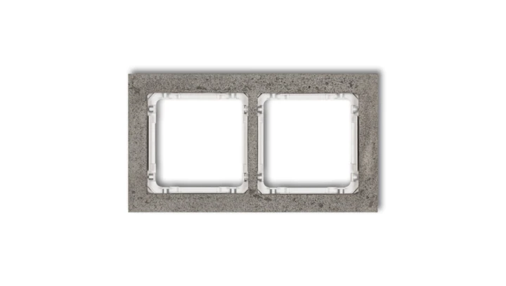 DECO Ramka uniwersalna podwójna - beton (ramka: ciemnoszary spód: biały) ciemny szary 28-0-DRB-2