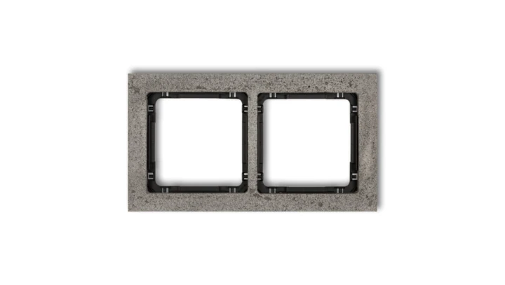 DECO Ramka uniwersalna podwójna - beton (ramka: ciemnoszary spód: czarny) ciemny szary 28-12-DRB-2