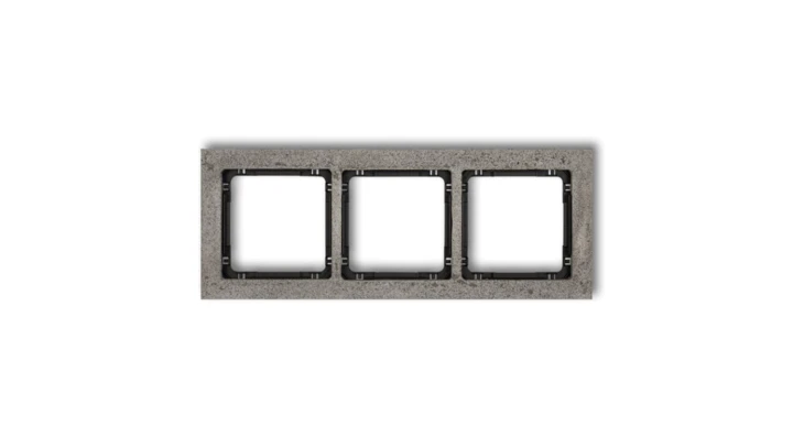DECO Ramka uniwersalna potrójna - beton (ramka: ciemnoszary spód: czarny) ciemny szary 28-12-DRB-3