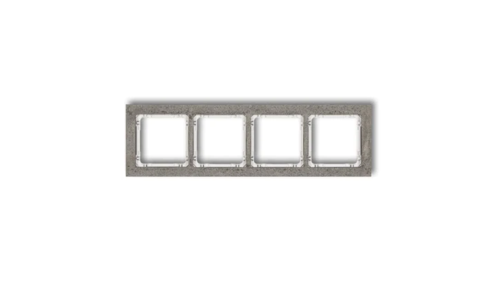 DECO Ramka uniwersalna poczwórna - beton (ramka: ciemnoszary spód: biały) ciemny szary 28-0-DRB-4