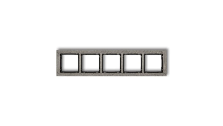 DECO Ramka uniwersalna pięciokrotna - beton (ramka: ciemnoszary spód: czarny) ciemny szary 28-12-DRB-5