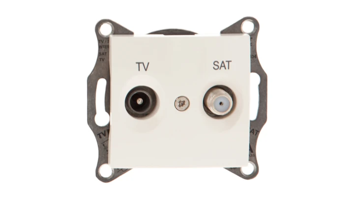 Sedna Gniazdo antenowe TV/SAT przelotowe 8dB kremowe SDN3401223