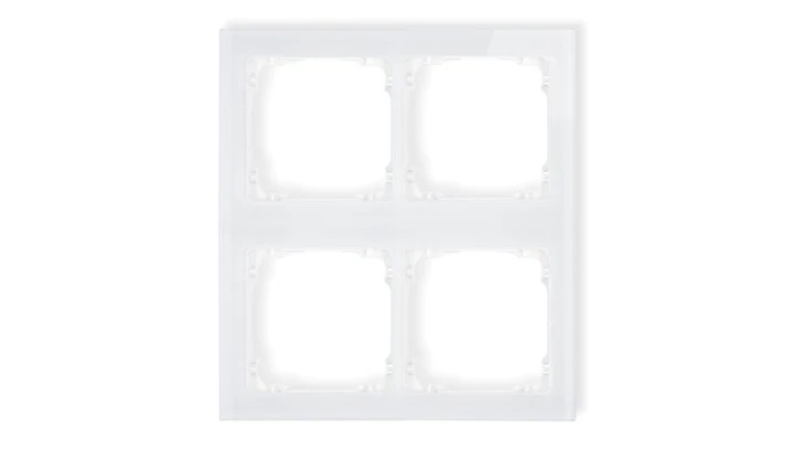 DECO Ramka modułowa 4 krotna (2 poziom, 2 pion) - efekt szkła (ramka biała spód biała) biały 0-0-DRSM-2x2