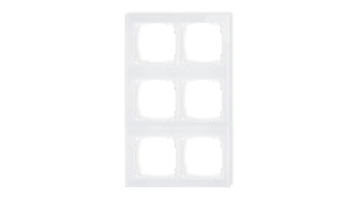 DECO Ramka modułowa 6 krotna (2 poziom, 3 pion) - efekt szkła (ramka biała spód biała) biały 0-0-DRSM-2x3