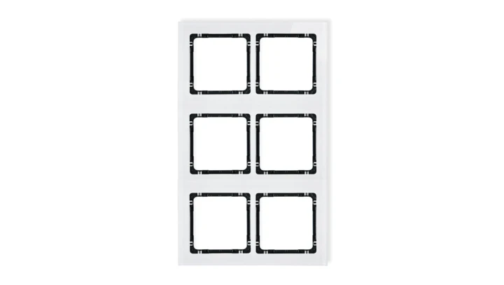 DECO Ramka modułowa 6 krotna (2 poziom, 3 pion) - efekt szkła (ramka biała spód czarny) biały 0-12-DRSM-2x3