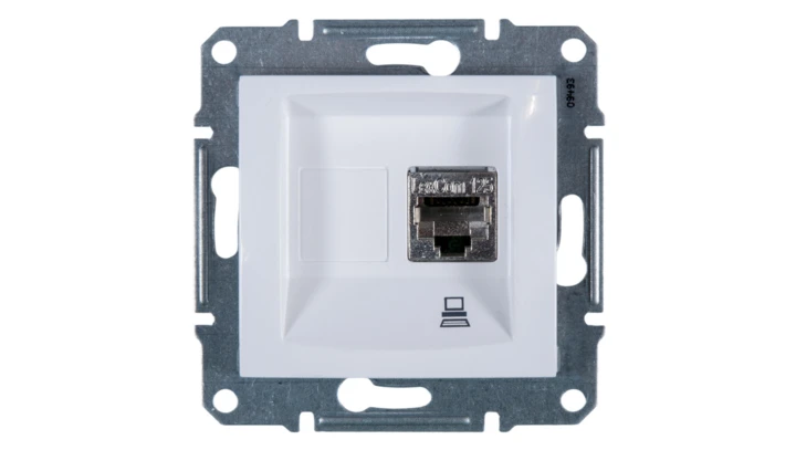 Sedna Gniazdo komputerowe pojedyncze RJ45 kat.5e FTP białe SDN4500121