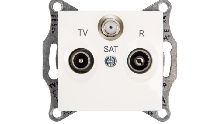 Sedna Gniazdo antenowe RD/TV/SAT przelotowe kremowe SDN3501423