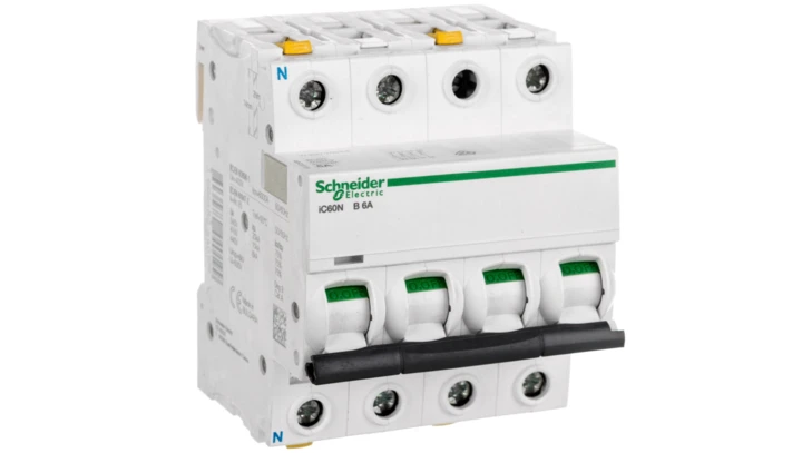 Wyłącznik nadprądowy 3P+N B 6A 6kA AC iC60N-B6-3N A9F03706