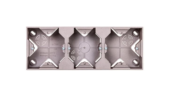 IMPRESJA Puszka natynkowa potrójna tytan PNP-3Y/23