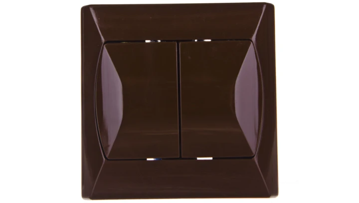 AKCENT Łącznik schodowy podwójny z podświetleniem brązowy ŁP-10AS/24