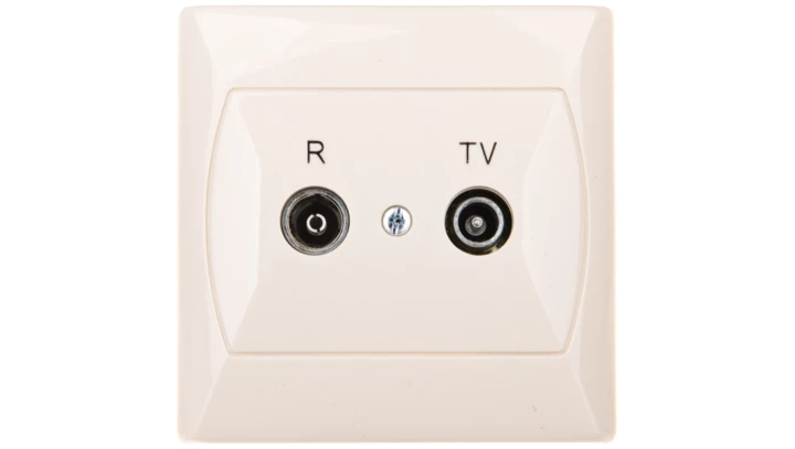 AKCENT Gniazdo antenowe RTV przelotowe 14dB beżowe GPA-14AP/01