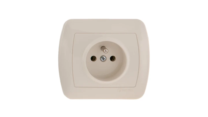 Simon Akord Gniazdo pojedyncze z/u 16A IP20 beżowe AGZ1e/12