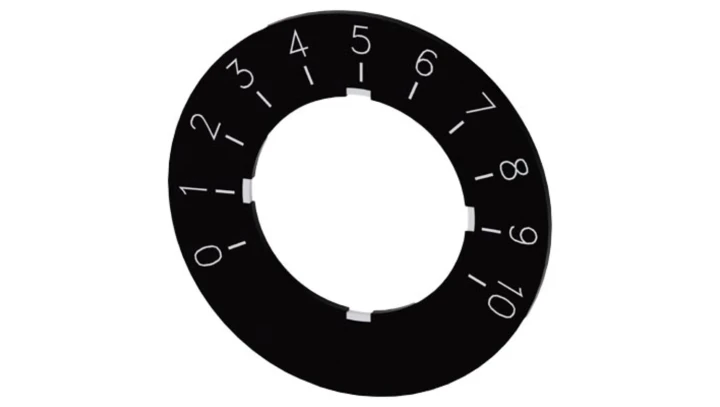 Etykieta do potencjometru 22mm skala 1 do 10 SIRIUS ACT 3SU1900-0BG16-0SA0 /10szt./