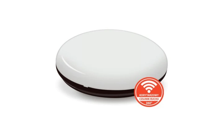 Plafon SUN n/t 18W AC 230V 50Hz 4000K (neutr.) 120 st. IP54 z koryt. czujnikiem ruchu 1820lm PL-SUN/LED/18W/CRK czarny