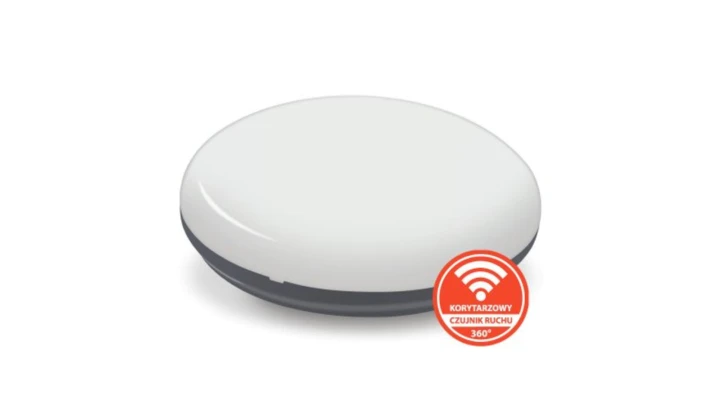 Plafon SUN n/t 18W AC 230V 50Hz 4000K (neutr.) 120 st. IP54 z koryt. czujnikiem ruchu 1820lm PL-SUN/LED/18W/CRK grafit