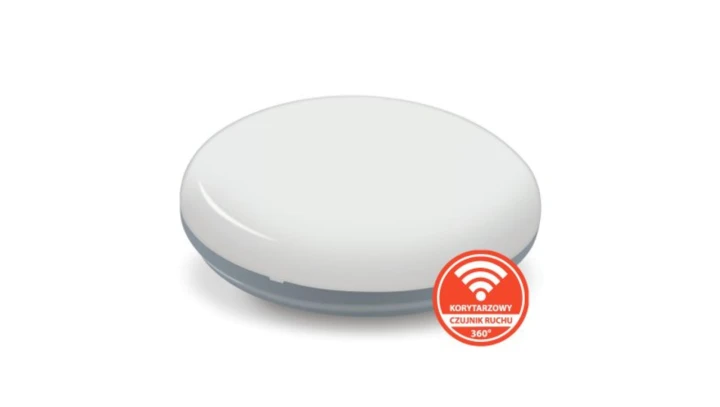 Plafon SUN n/t 18W AC 230V 50Hz 4000K (neutr.) 120 st. IP54 z koryt. czujnikiem ruchu 1820lm PL-SUN/LED/18W/CRK srebrny