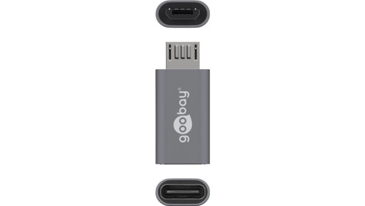 Adapter USB-C - microUSB 2.0 (typ B) szary 55553