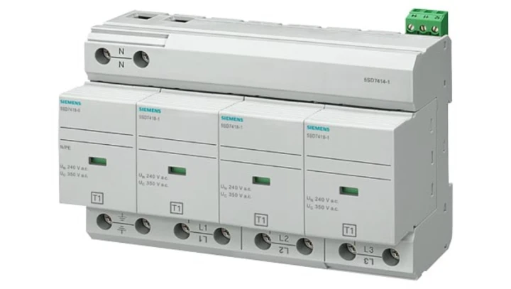 Ogranicznik przepięć Typ T1 3P Uc 350V 25kA TN-S ze stykami sygn. SENTRON 5SD7414-1