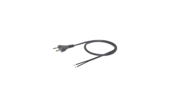 Przewód z płaską wtyczką b/u H03VVH2-F 2x0,5 srebrny S-13-0,50-2-14 /2m/