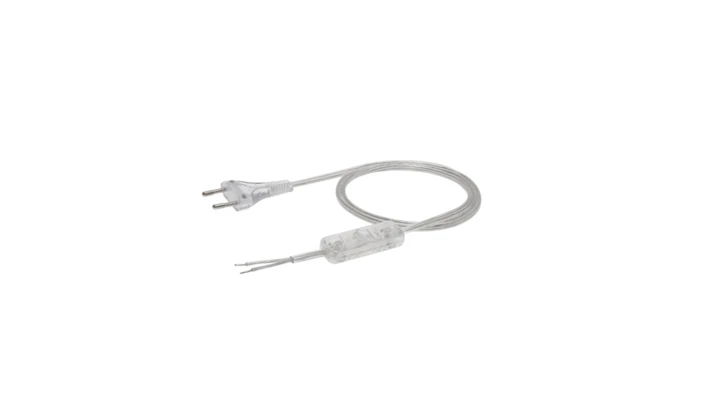 Przewód z płaską wtyczką b/u H03VVH2-F 2x0,75 transparentny S-13-0,75-2-0 /2m/
