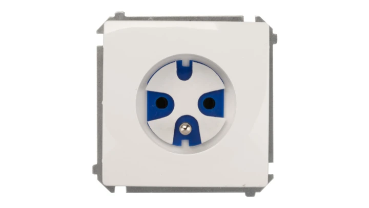 Simon Basic Gniazdo pojedyncze DATA z/u 16A IP20 z kluczem uprawniającym białe BMGD1.01/11