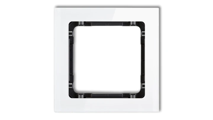 DECO Ramka pojedyncza - efekt szkła (ramka: biała spód: czarny) biały 0-12-DRS-1