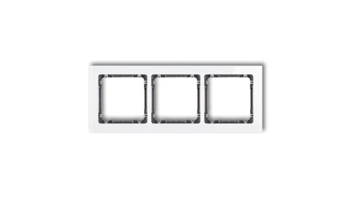 DECO Ramka potrójna - efekt szkła (ramka: biała spód: grafitowy) biały 0-11-DRS-3