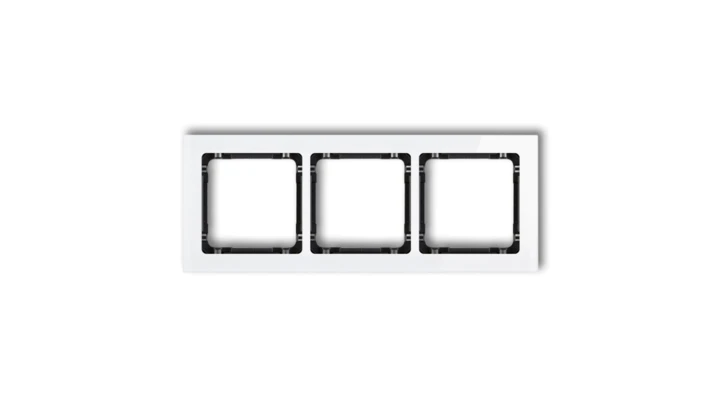 DECO Ramka potrójna - efekt szkła (ramka: biała spód: czarny) biały 0-12-DRS-3