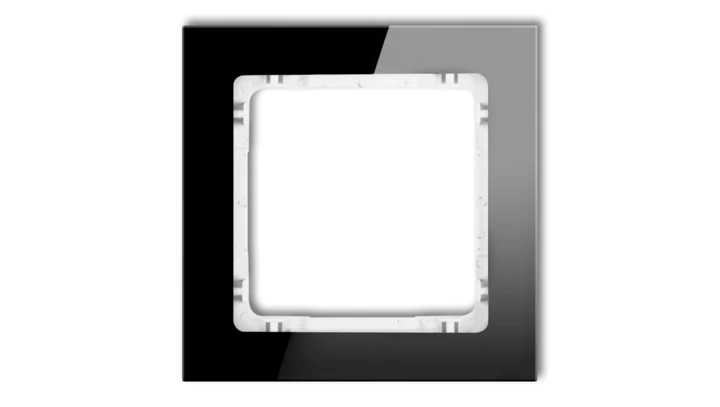 DECO Ramka pojedyncza - efekt szkła (ramka: czarna spód: biały) czarny 12-0-DRS-1