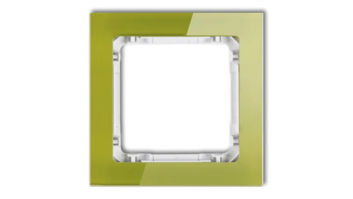 DECO Ramka pojedyncza - efekt szkła (ramka zielona spód biały) zielony 2-0-DRS-1