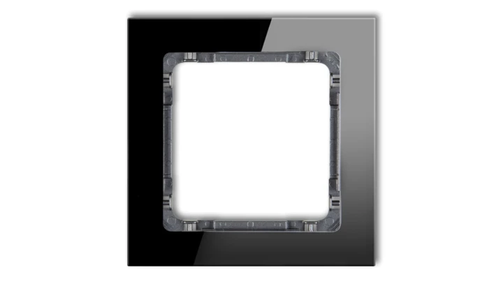 DECO Ramka pojedyncza - efekt szkła (ramka: czarna spód: grafitowy) czarny 12-11-DRS-1