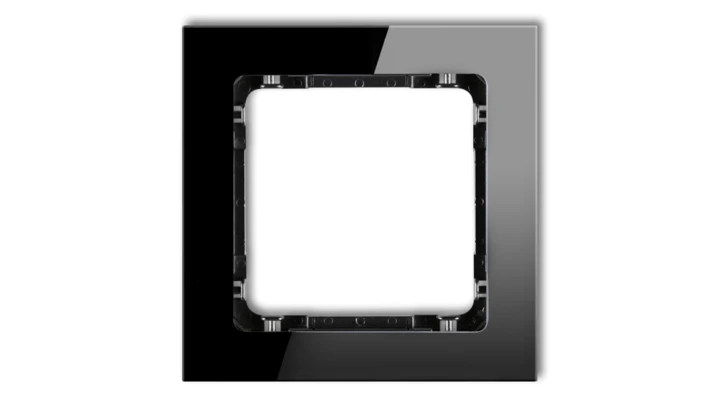 DECO Ramka pojedyncza - efekt szkła (ramka: czarna spód: czarny) czarny 12-12-DRS-1